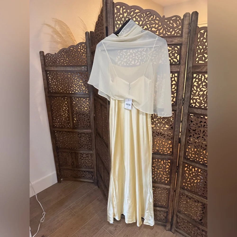 Reformation Lilibeth Silk Dress Blonde NEW NWT - Picture 5 of 6